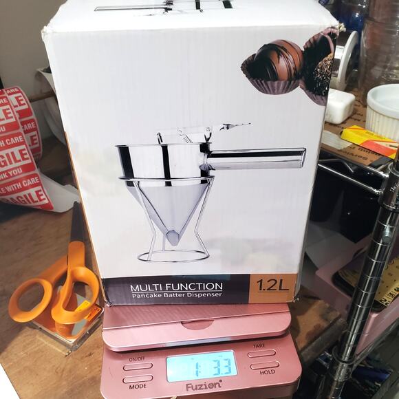 Stainless Steel Pancake Batter Dispenser Funnel Dispenser w/ Stand Detachable - Picture 11 of 11